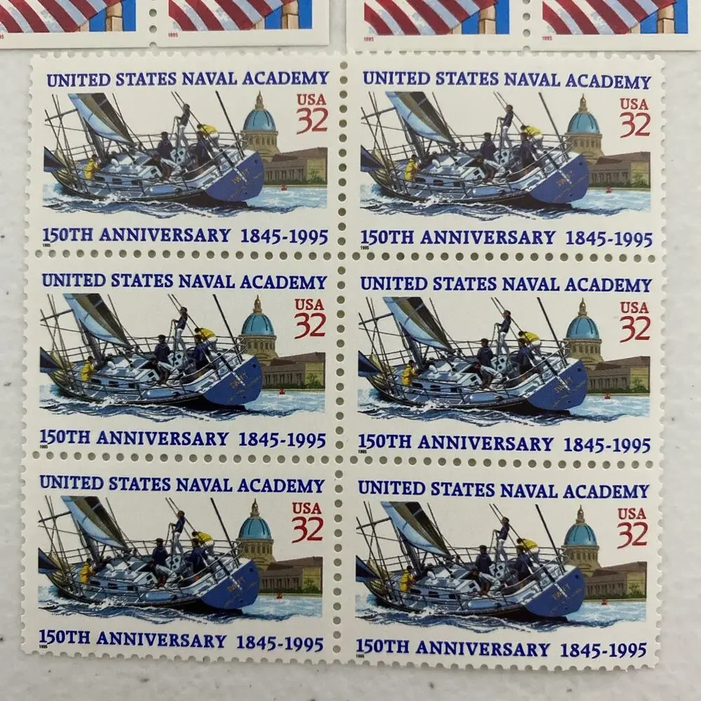 USPS 32 33 Cent Stamp Lot 41 Stamps Arctic Animals Flag US Naval Academy 1990’s‎